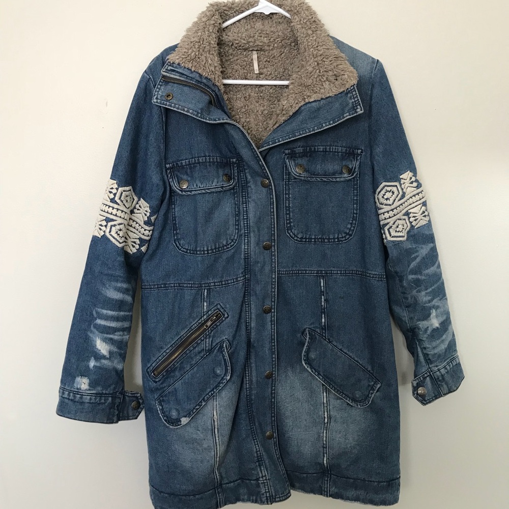 ree people denim duster